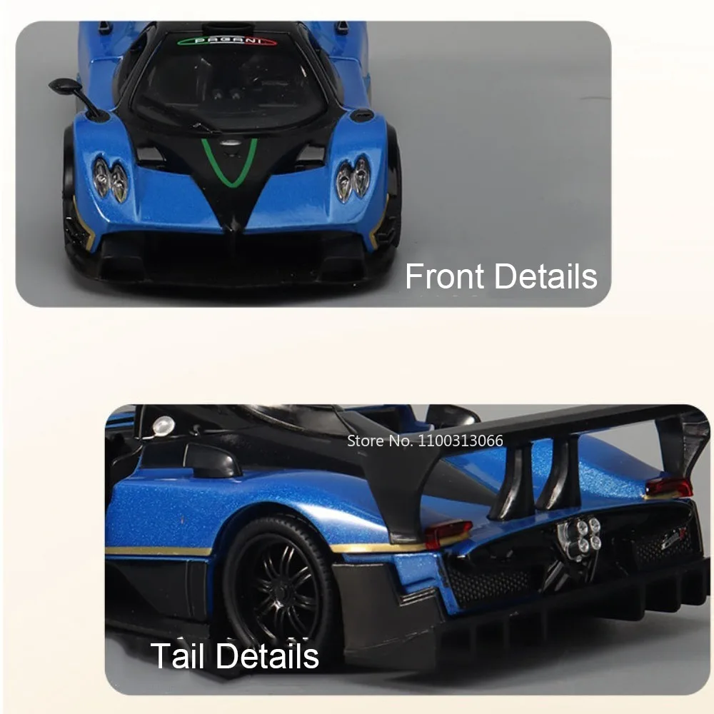 1:32 Pagani Zonda R Huayra BC‌ Alloy Model Cars Toy Doors Opened Miniature Sports Car Wheel Pull Back Vehicle Boys Festival Gift