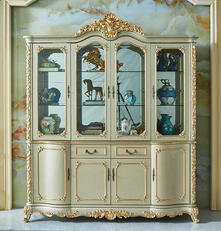 solid wood wine cabinet living room wine cabinet bookcase 2 meters large living room