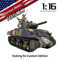 Heng Long 1/16 TK7.0 Sherman M4A3 World War Ii Large RC Tank Multi Functional Combat Simulation Tracked Tank Toy Model toys