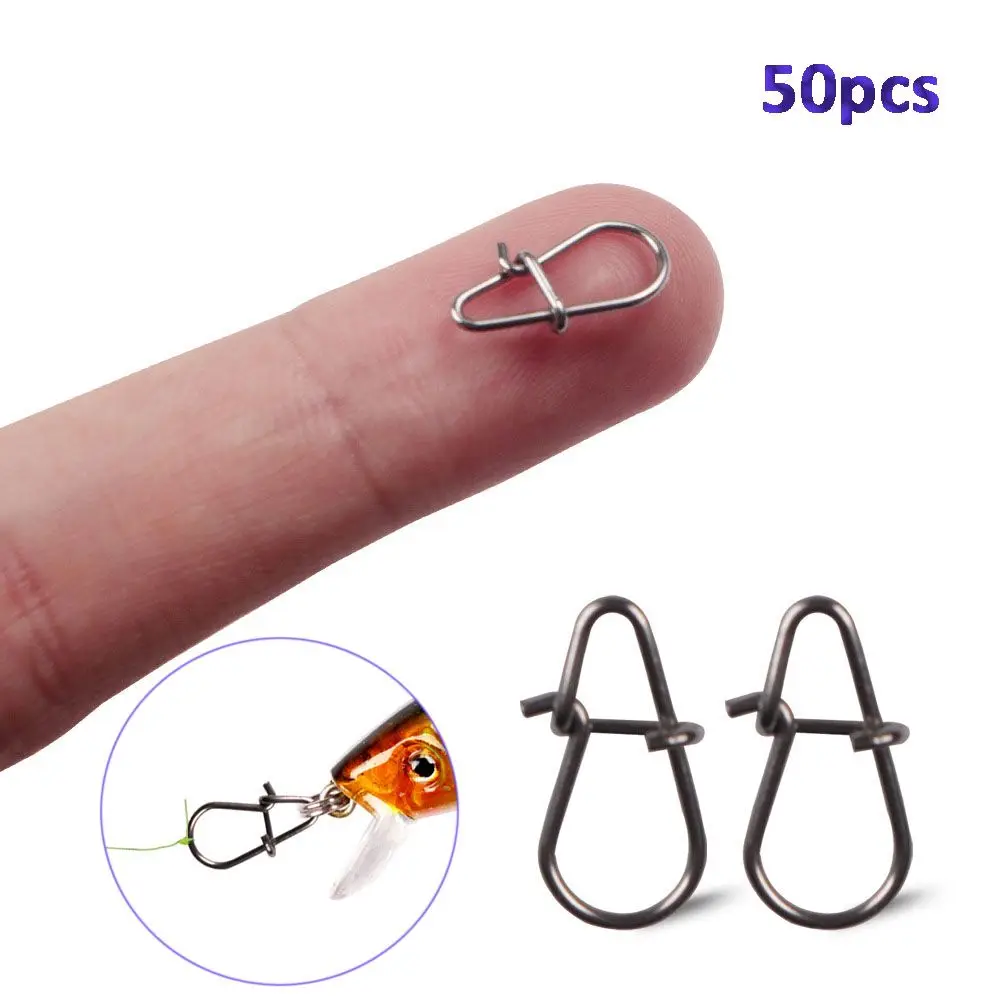

Outdoor Strong Stainless Steel Swivel Solid Rings Fish Hook 0.6mm Fast Clip Lock Safety Snaps Lure Connector Pins
