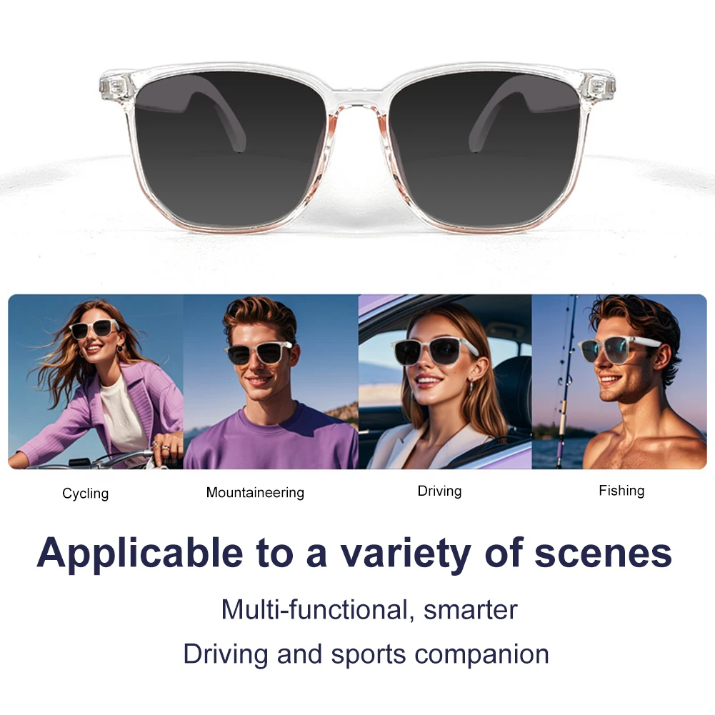 Black Technology GS0 Smart Glasses Bluetooth Call Anti-Blue Light Sunglass Lenses HIFI Audio Lightweight Touch Control Glasses