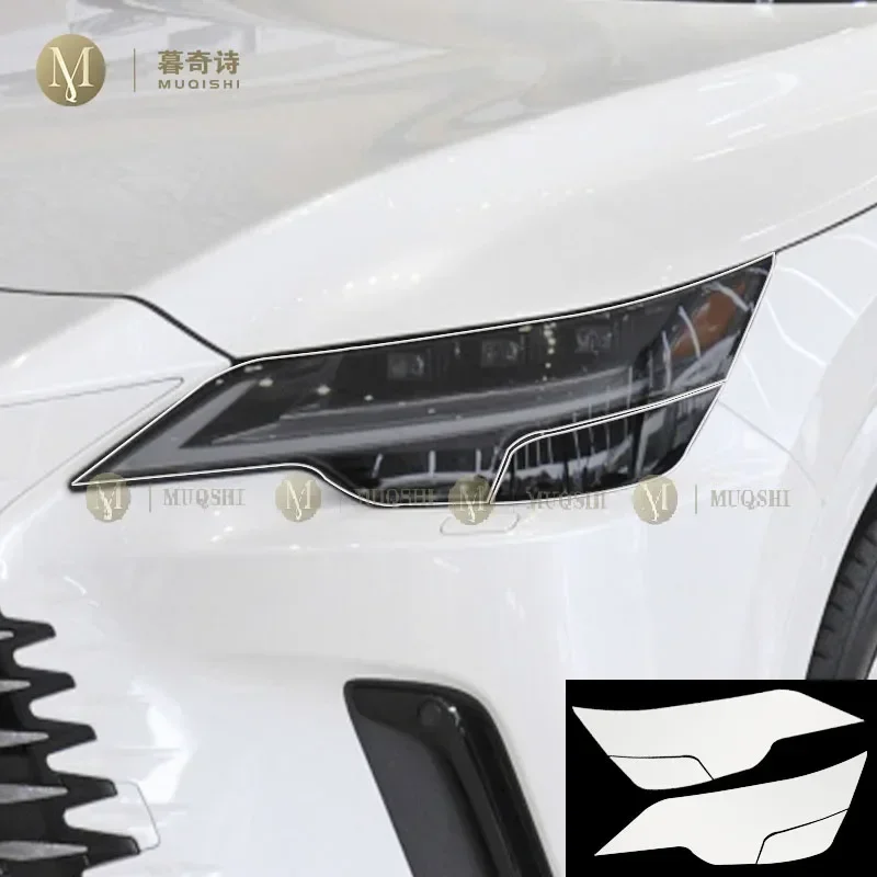 MUQSHI pre cut car headlight scratch resistant PPF/TPU protective film transparent/smoked black film refit For Lexus RX 22-2024