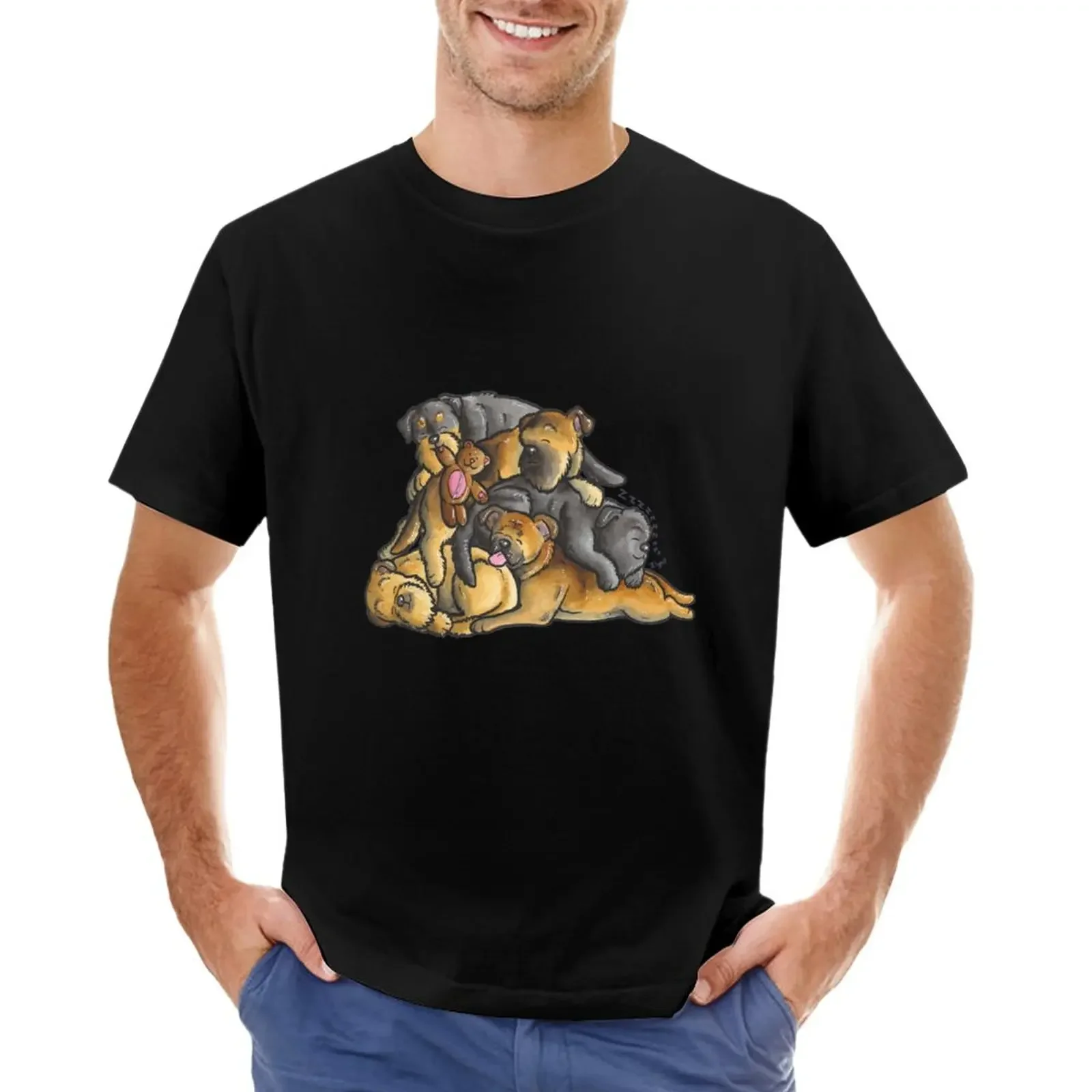 Griffon Bruxellois dogs - sleeping pile T-Shirt quick drying anime mens big and tall t shirts