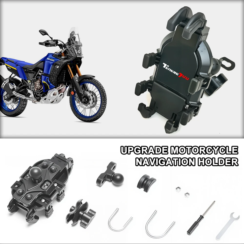 Motorcycle Phone Mount Non-Slip Pad Anti-Rust Anti-Shake Holder For Tenere700 900 SuperTenere Super XT1200Z Yamaha TENERE 700
