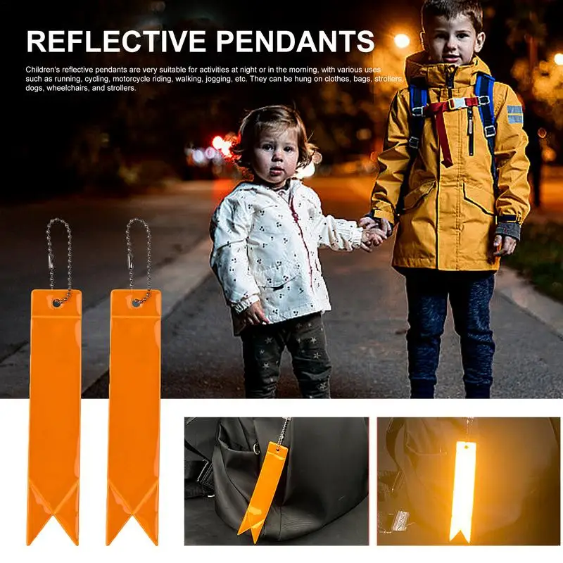 Reflective Keychain 10pcs Reflective Backpack Pendant Waterproof Children's Reflector Highly Visible Night Walking Safety Gear