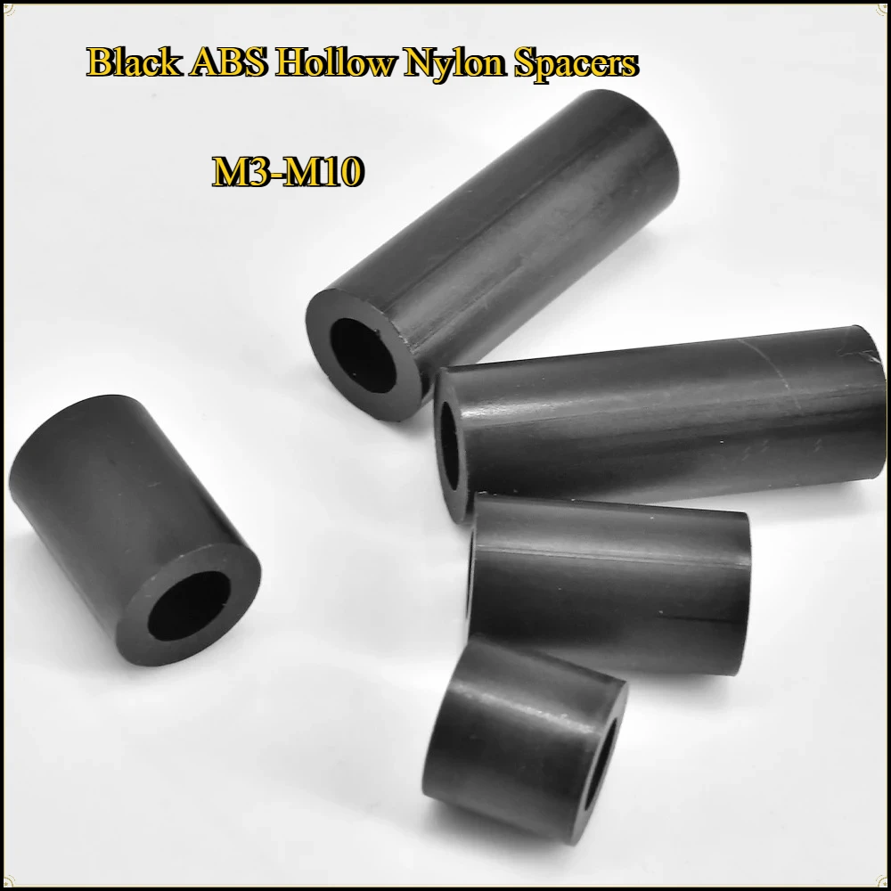 

Black ABS Hollow Nylon Spacers Non-Threaded Round Standoff Washers for PCB Board M3 M4 M5 M6 M8 M10 M12