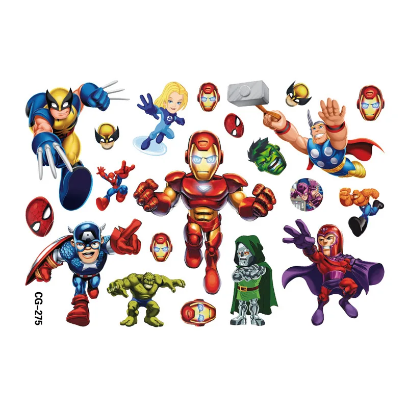 New The Avengers Cute Tattoos Super Hero Cartoon Stickers Arm Face Glowing Body Art Children Temporary Tattoo Kids Gift