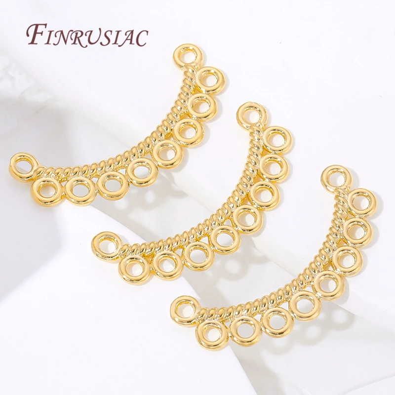 18K Gold Plated Brass Connectors For Earrings,Multi Strand Jewelry Findings,DIY Connector For Beads,Bracelets Accessories