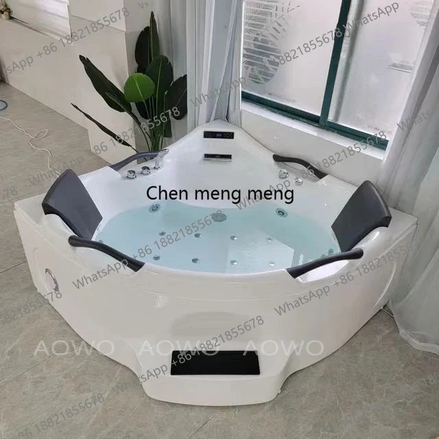 Acrylic Spa Bathtubs Indoor Black Faucet Whirlpool Spa Jacuzzis Built In Bath Jakuzzi Anime Bathslt WaterbathCorner 2 People Tub