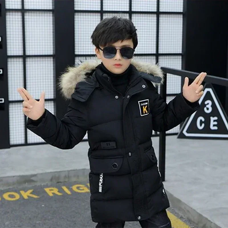 Boys Down Jacket Coat Overcoat Cotton 2023 Graceful Warm Thicken Winter Plus Size Children's Clothing