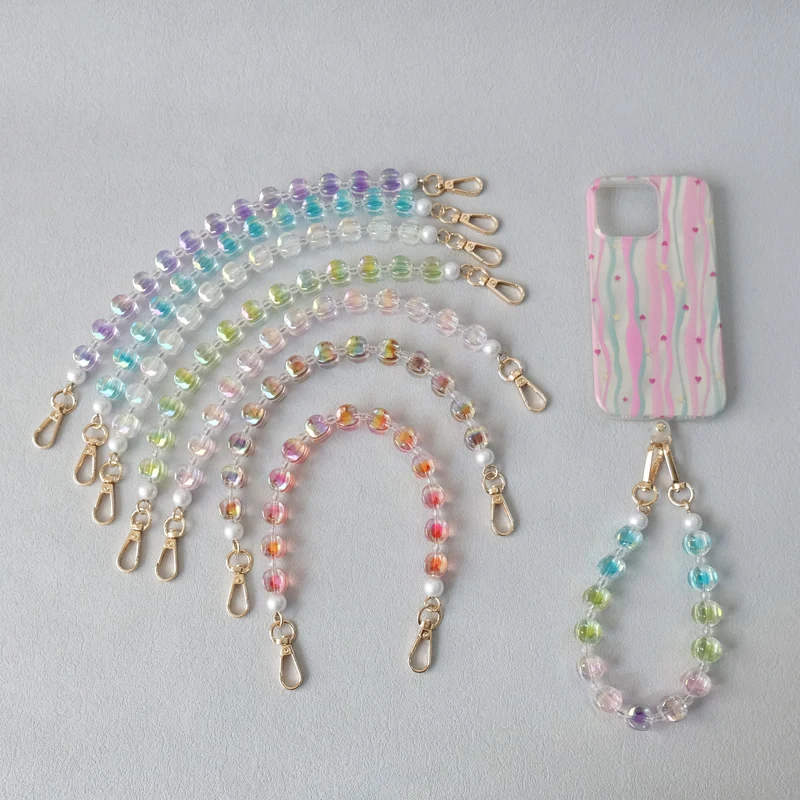 New Fashion Woman Bag Accessory Detachable Candy Beaded Chains Cute Acrylic Luxury Strap Women Elegant Bag Acrylic Handle Chain