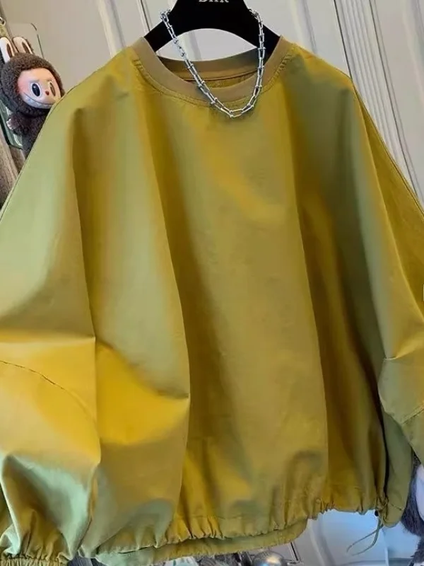 

Loose Fit Dstring Hoodie Sweatirt Spring Autumn round Ne ex Casual Comfortable Breathable Long Sve irt