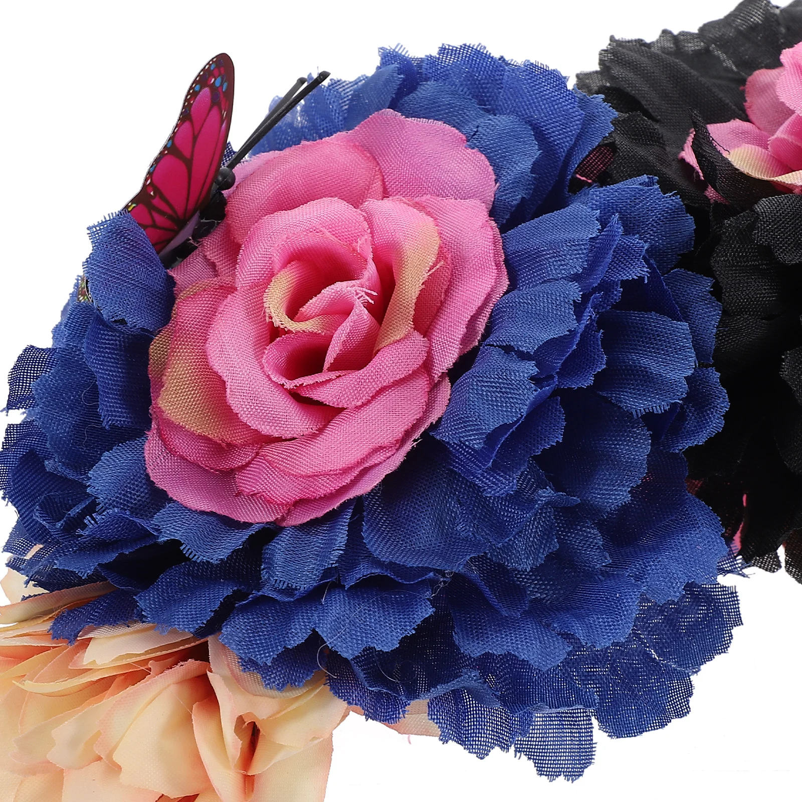 

Mexican Flower Crown Day of the Dead Headpiece Artificial Floral Hair Accessory for Women Festival Party Rave Boho Hawaiian Gift