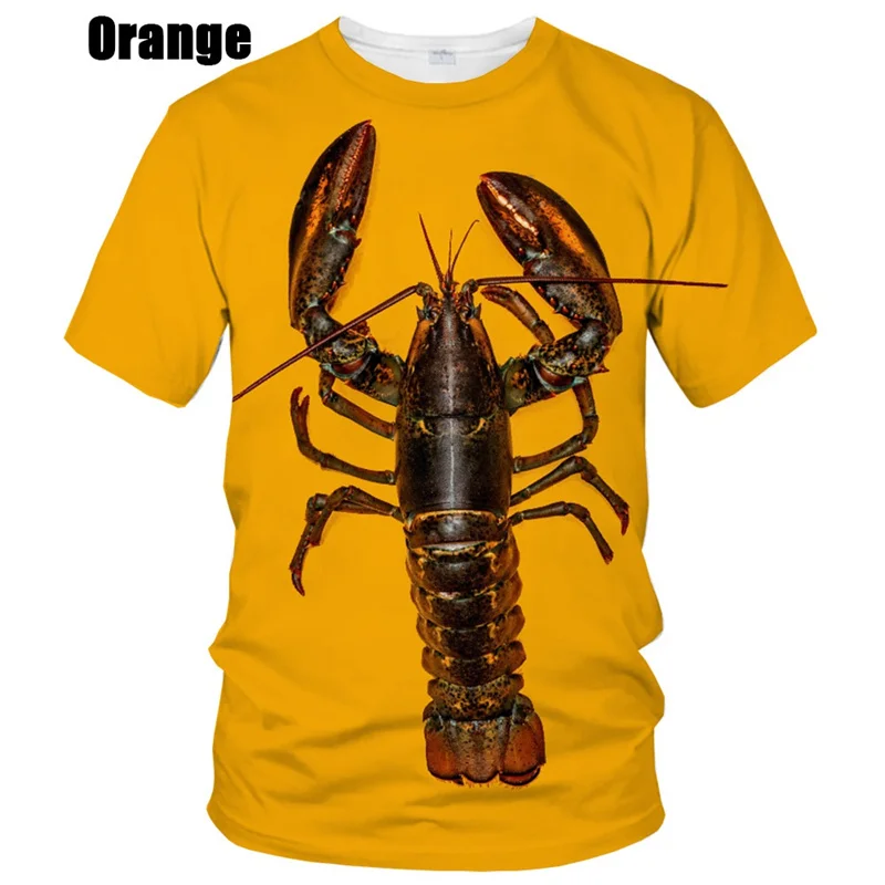 Fashion Funny Lobsters 3D Printed Short Sleeve T-shirt For Men Food Graphs T-shirt Casual Women Clothes Harajuku Y2k Tops