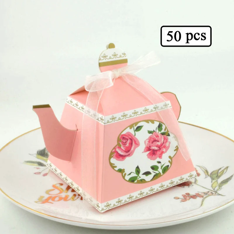 10/20Pcs Teekanne Geschenk Boxen Nette Cookie Candy Box Mini Papier Präsentieren Taschen Hochzeit Braut Geburtstag Weihnachten decor Party Liefert – Detail 3