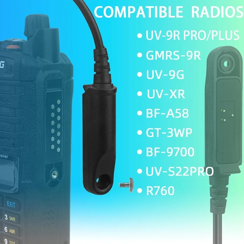BAOFENG Programming Cable USB Waterproof Two Way Radio for UV-9R Pro BF-9700 UV-9R Plus BF-A58 UV-5S GT-3WP R760 UV-82WP