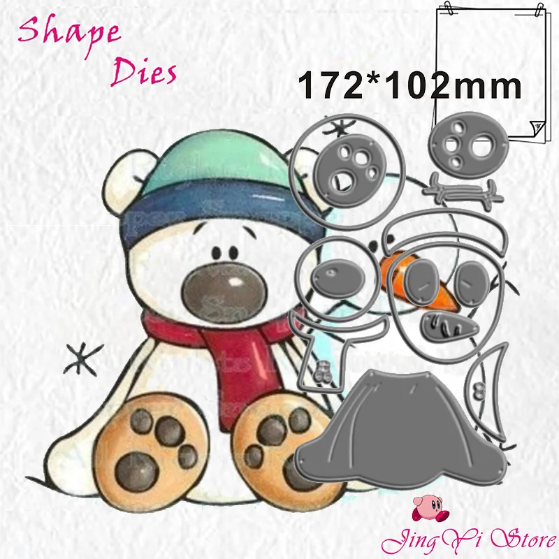 Sneeuwpop, Magisch Meisje, Hoed, Beer Liefde 2023 Nieuwe Metalen Cutting Dies Diy Scrapbooking Album Decoratieve Handgemaakte Papieren Kaarten Cadeau