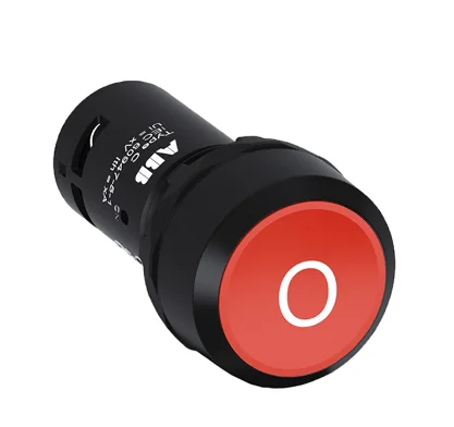 

CP13-10R-01 w/ "O" 10094486 1SFA619130R1041 Compact Pushbutton - Flush - Red - Non-illuminated - Black plastic - 1NC-Symbol " O"