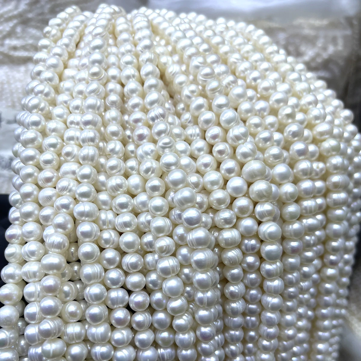 A Grade 7-8mm Potato Shaped Natural Freshwater Pearls, Loose Beads for DIY Necklaces, Bracelets and Jewelry Making Supplies