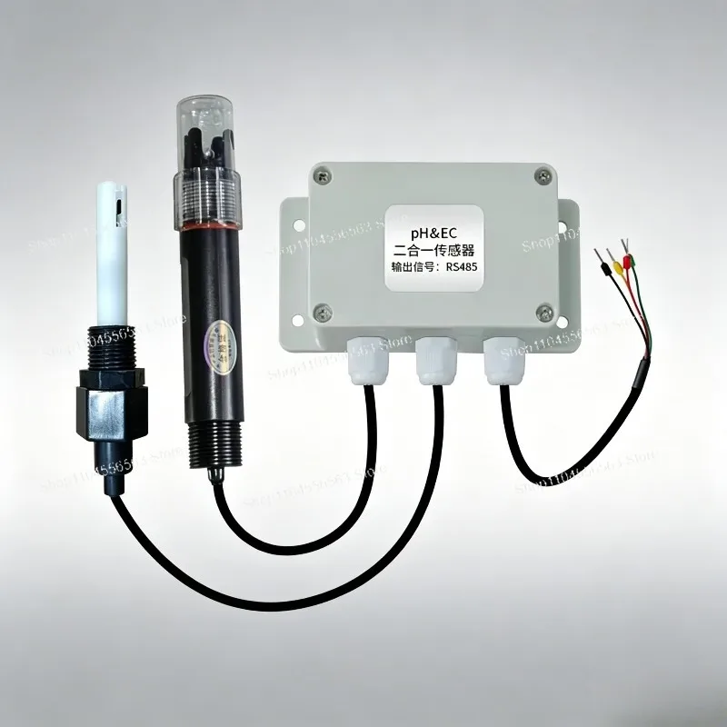 RS485 2 in 1 pH EC Transmitter Conductivity Sensor Modbus RTU Electrode For Industrial Wastewater Agriculture Aquaculture