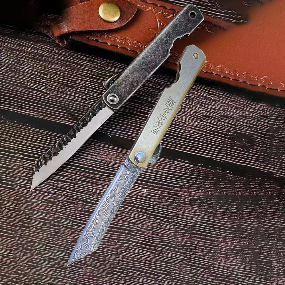 higonokami damasco folding blade rolamento de esferas japones caca cobre handle tactical militar sobrevivencia ao ar livre ferramenta edc vg10 01