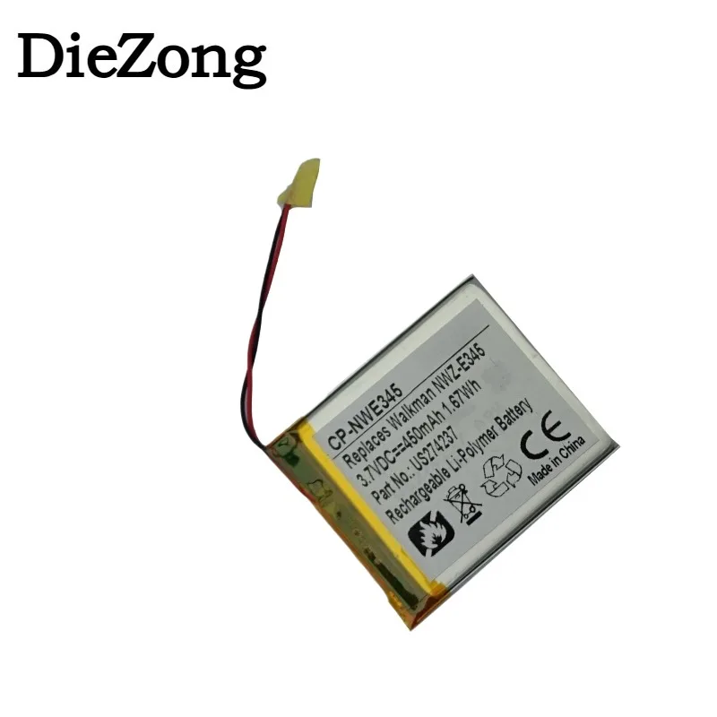 New High quality 3.7V 450mAh CP-NWE345 Battery for Sony Walkman NWZ-E345/E344/E383/E384/E385/E444/E445 NW-A865 NW-A866/A867