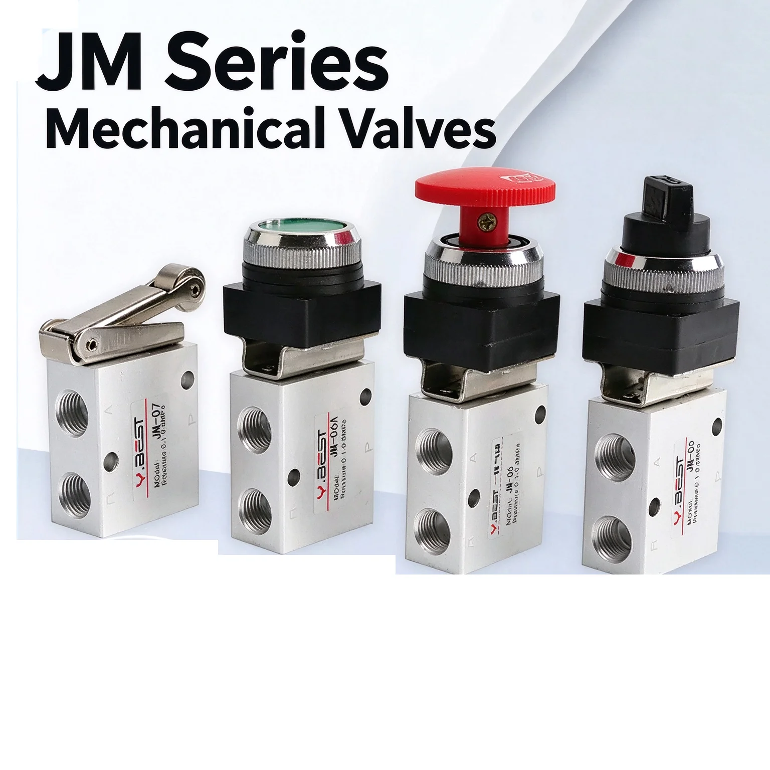 JM-05 JM-06 JM-06A JM-07 Mechanical Valves JM Pneumatic Two-Position Three-Way  Manual Pneumatic Valve Switch Control Valves