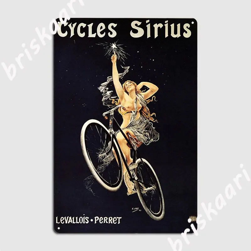 Cycles Sirius French Art Nouveau Advertisement Poster Metal Sign Retro Wall Decor Home Pub Tin Sign Posters