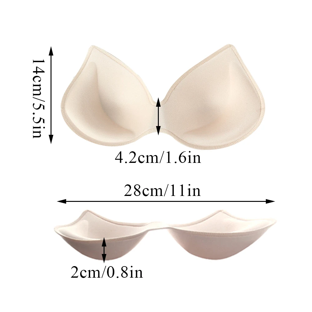 Thicken Sponge Push Up Bra Pads Women Invisible Insert Swimsuit Bikini Breast Enhancers Chest Cup Pads Intimates Accessories