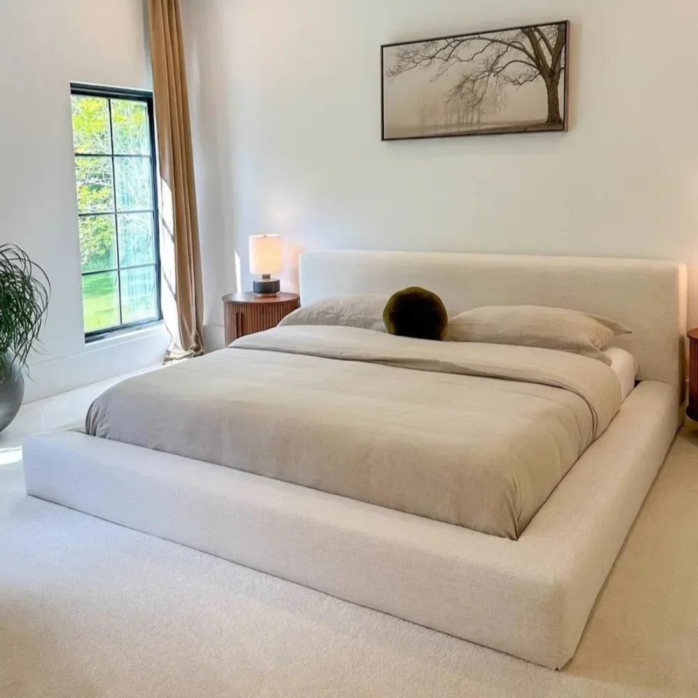 

Hot sales Light High Quality Double Bed Beauty Princess Vintage French Bed Christmas Reading Design Cama De Casal Home Furniture