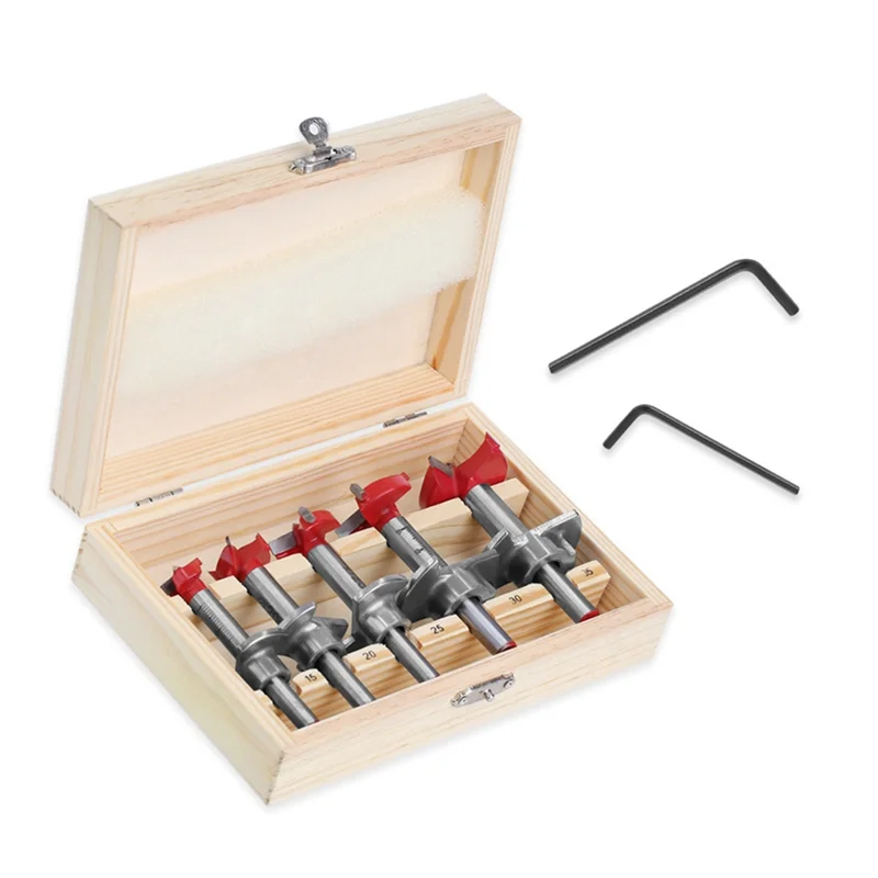 COFA-Positioning Hole Saw Kit Adjustable 15-35Mm Hinge Hole Opener Woodworking Carbide Drill Bits Set