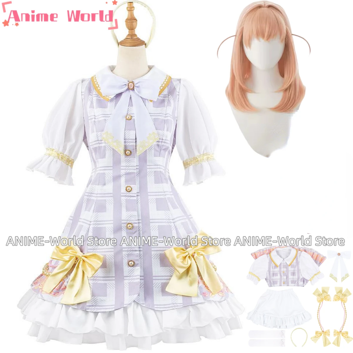 Anime LoveLive!Hasu No Sora Jogakuin School Idol Club Hinoshita Kaho Cosplay Costume Wig Dress Lolita Woman Kawaii Party Suit