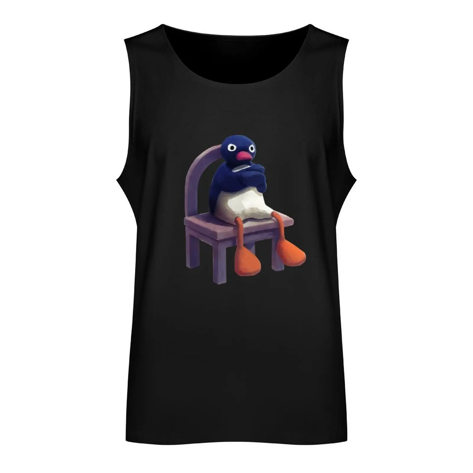 Angry Pingu Tank Top t-shirt Men's Men sleeveless tee