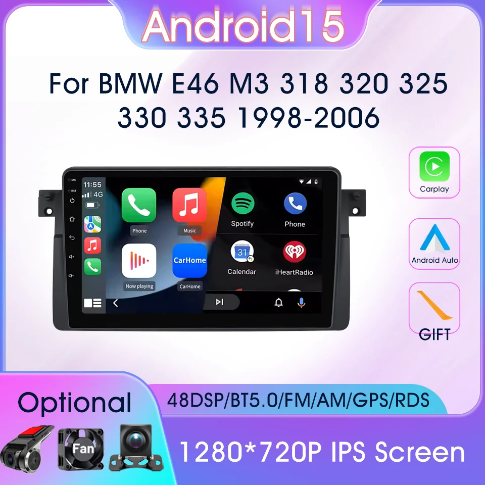 

Android Auto Car Intelligent Systems For BMW E46 M3 318 320 325 330 335 1998-2006 Carplay Car Stereo Radio 4G WIFI DSP Autoradio
