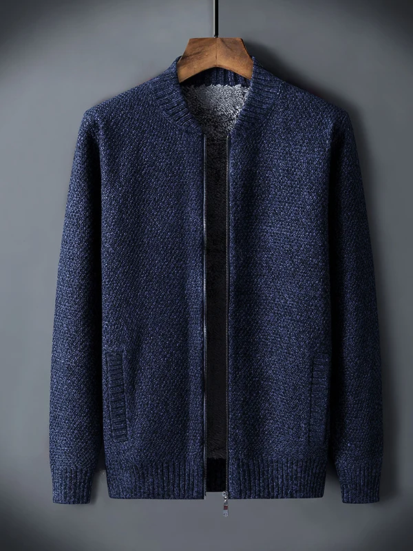 

2025 New Men's Knitted Cardigan f High Collar Thiened Warm Zipper Sweater Korean Faion Casual Outerwear Men