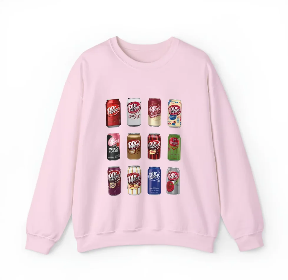 Dr Pepper Sweatshirt Vintage Casual Crew-Neck Pullover Punk Graphic Long Sleeve Tops Women Clothing ropa mujer tendencia 2024