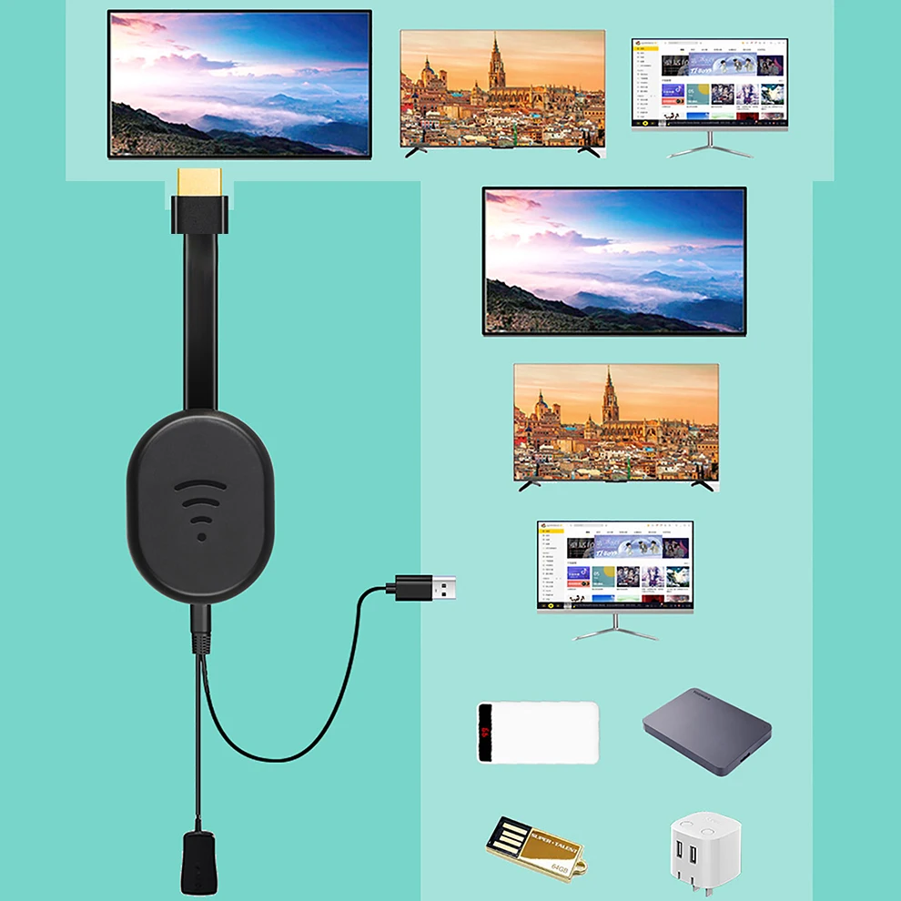 Wecast E38 Miracast Screen Mirroring HDMI Dongle Wifi Display Adapter DLNA Airplay Video Casting Streaming Media per IOS,Android
