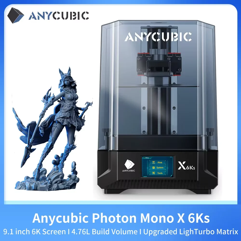 

PRESALE ANYCUBIC Photon Mono X 6Ks 6K 9.1 Inch LCD SLA 3D Printer High-Speed UV Resin 3D Printer Printing Size 200*196*122mm