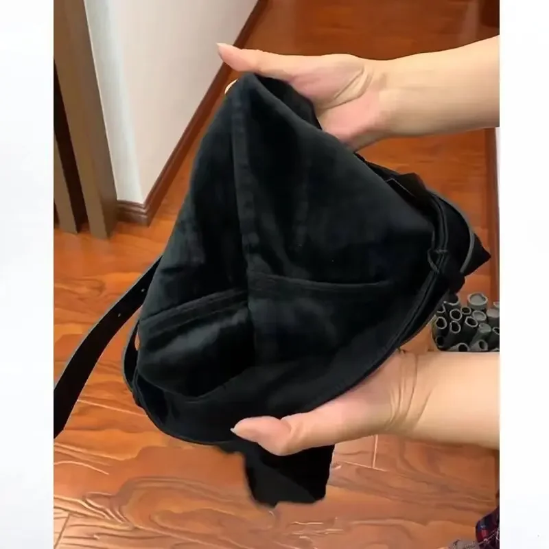 حجم كبير مبطن بالصوف الدنيم أبي السراويل النسائية فضفاضة تناسب الخريف الشتاء حجم كبير شقيقة التخسيس تسع نقاط سراويل هارلان #4