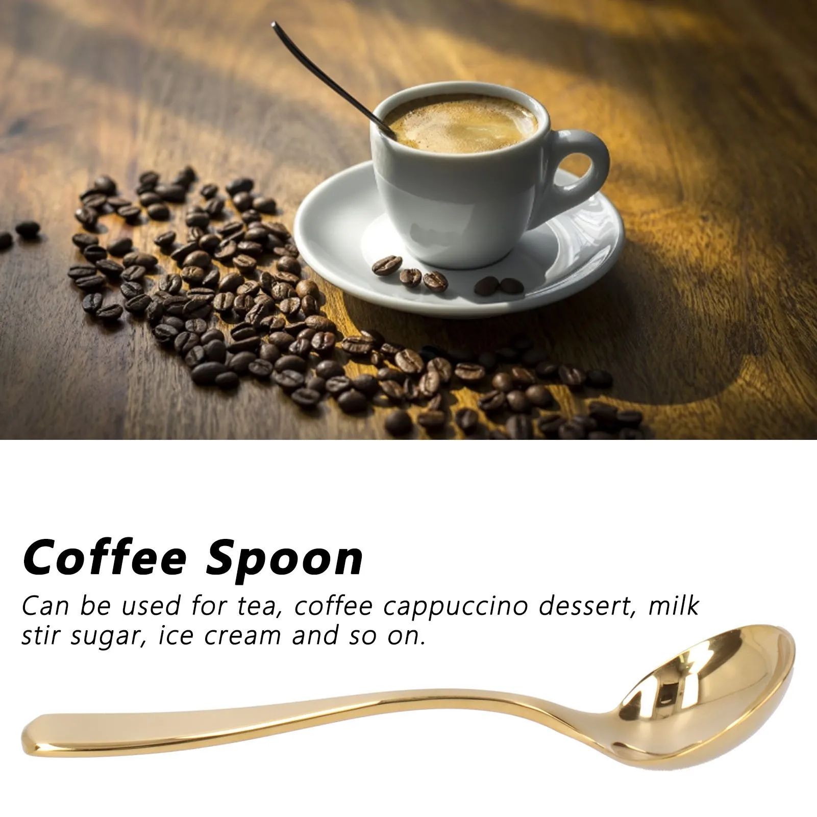 F5 Coffee Cupping Spoon Stainless Steel Milk Foam Dessert Cake Ice Cream Spoon Cupping Spoon Spoon Coffee Utensil