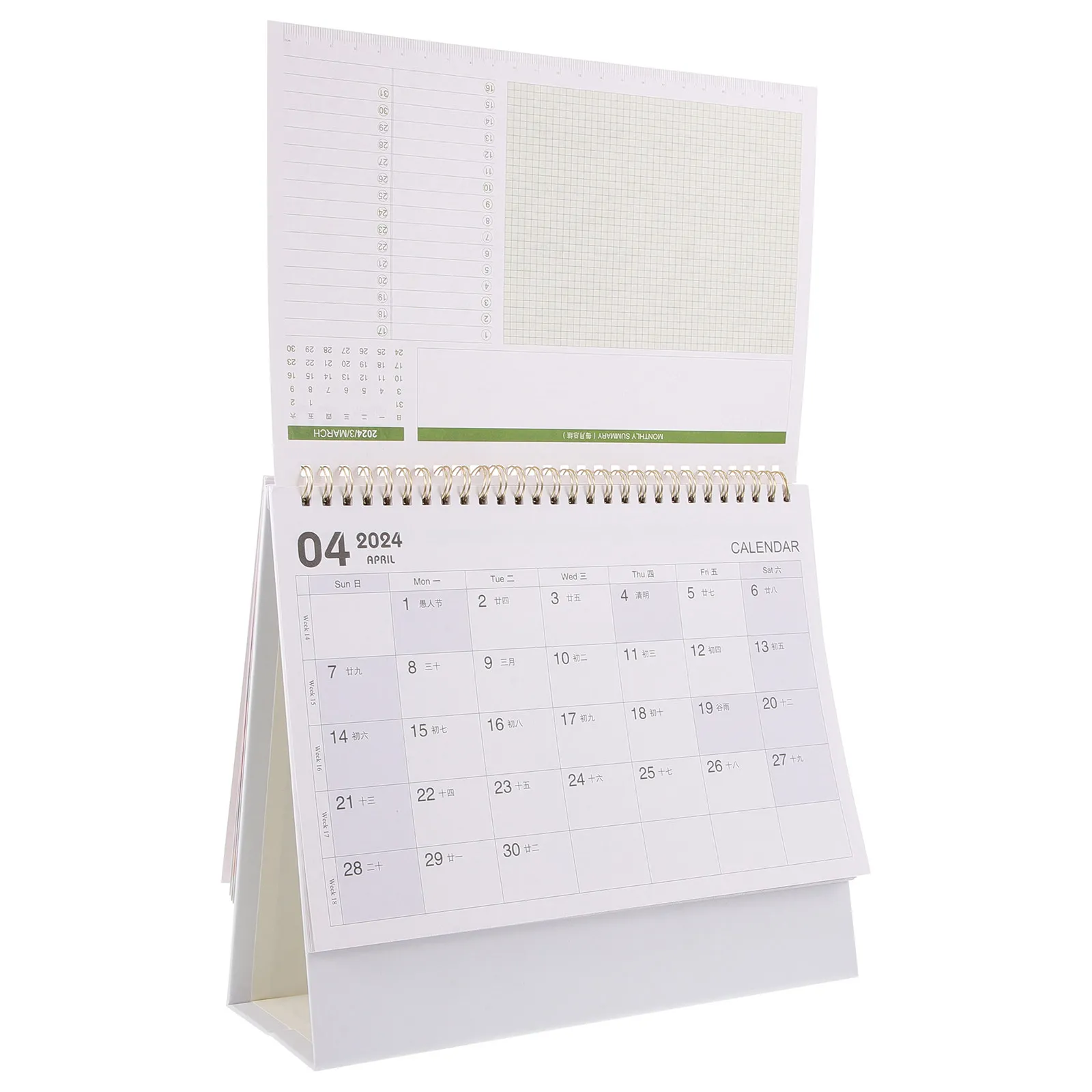 

Desk Calendar 2024 Paper Material Lightweight Portable Desktop Calendar Office Home Monthly Date Display Table Decor