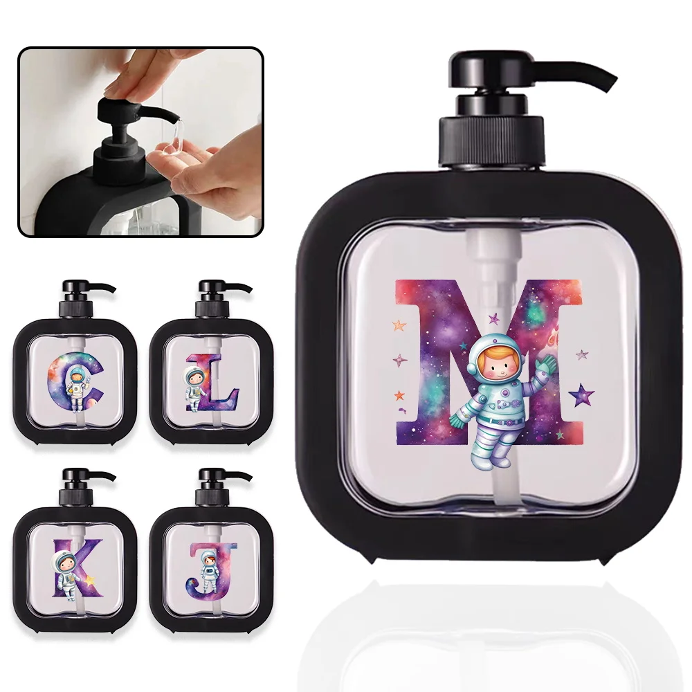 

Press Type Lotion Bottle Portable Detachable Soap Dispenser Refillable Lotion Bottles For Home House Astronaut Letter Pattern