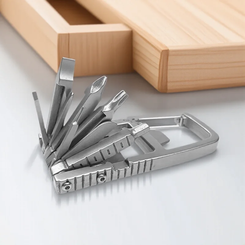 

13 in1 Multifunctional Stainless Steel Tool Set with Phone Holder Bottle Opener for Outdoor and Camping Use