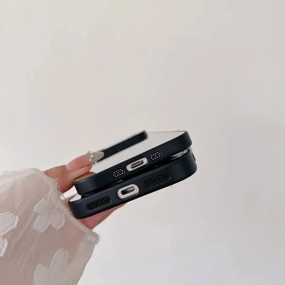 아이폰 17 에어 16 15 14 13 12 플러스 프로 맥스용 고급 미세 천공 거울 폰 케이스 (여성용 메이크업 거울, 충격 방지 커버)