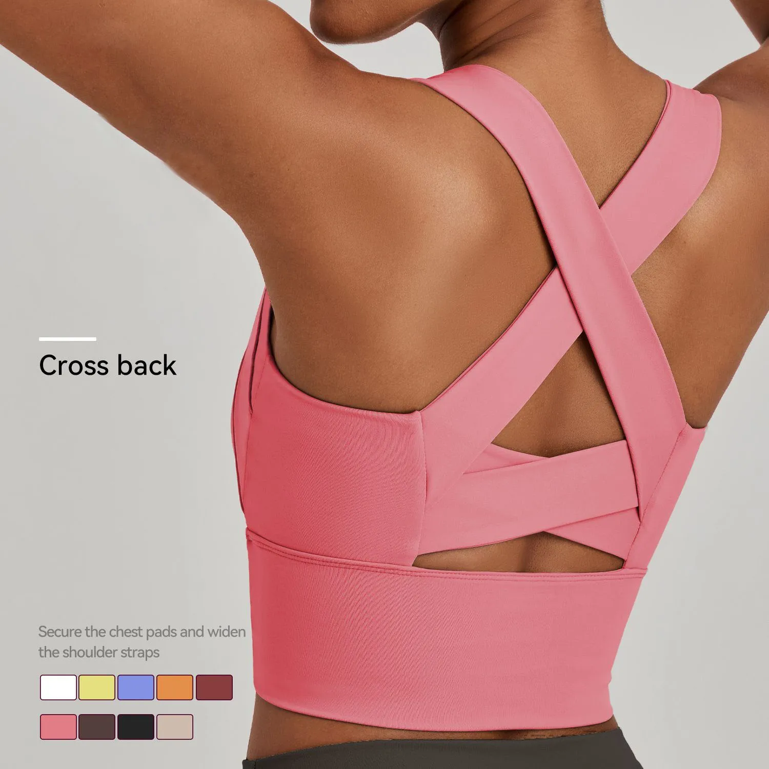 

Women Sexy Back Cross Gym Vests with Chest Pads Fitness Crop Tops Gym Tank Tops with Bras Workout Yoga Shirts Female Sportswear