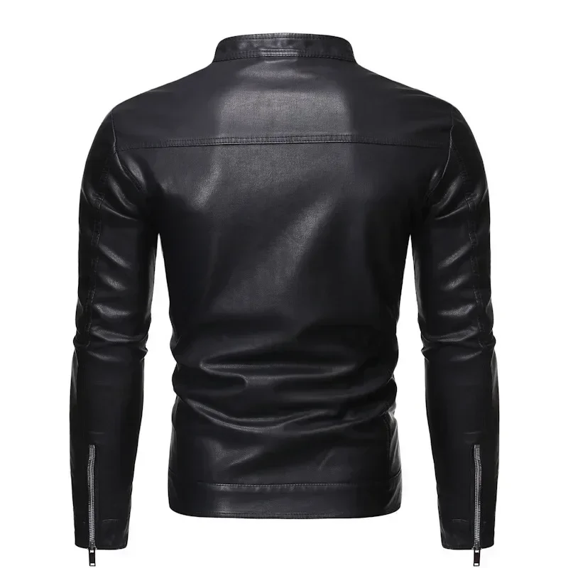 Men's Jacket Clothing Leather Padded Autumn Biker Motorcyclistvarsity Work Wear Black The Most Sold 2023 Zip-up Coat Size M-5XL