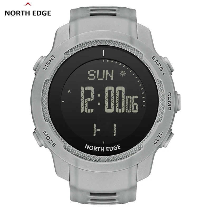 NORTH EDGE Men\'s Digital Watches Carbon Fiber Case Sports Running Swimming Thermometer WR 50m Watch Altimeter Barometer Compass