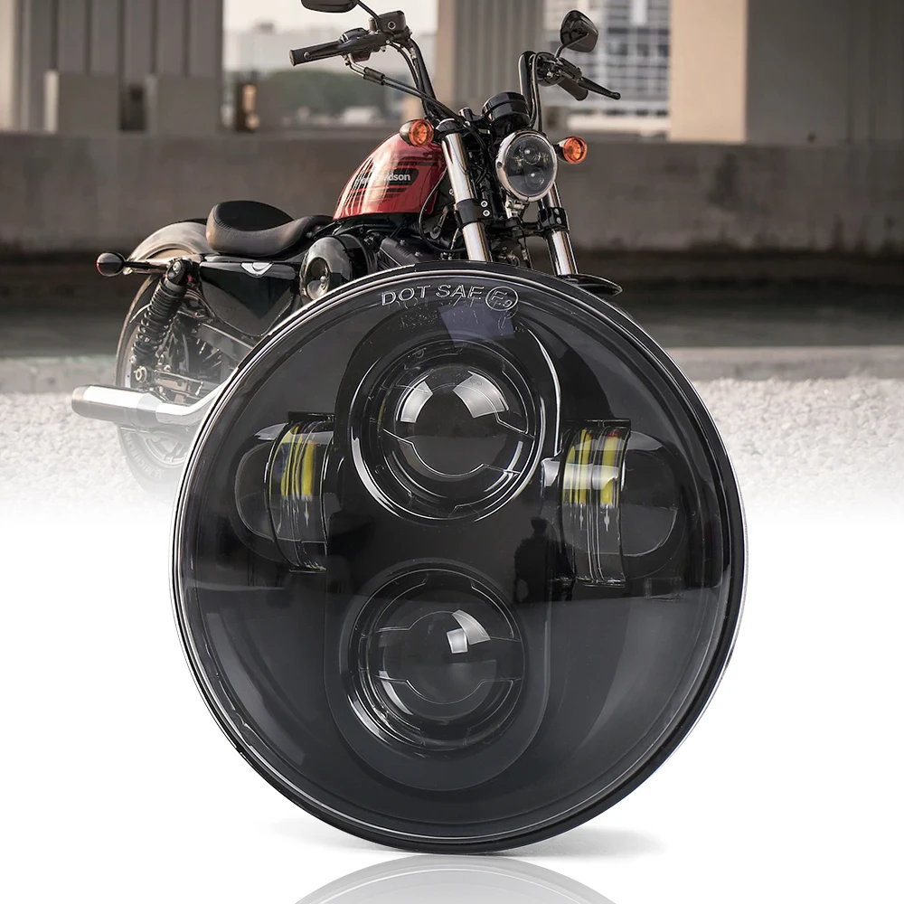 

MOVOTOR 5.75'' Round LED Motorcycle Headlight with High Low Beam LED Headlamp for Harley Motorcycle