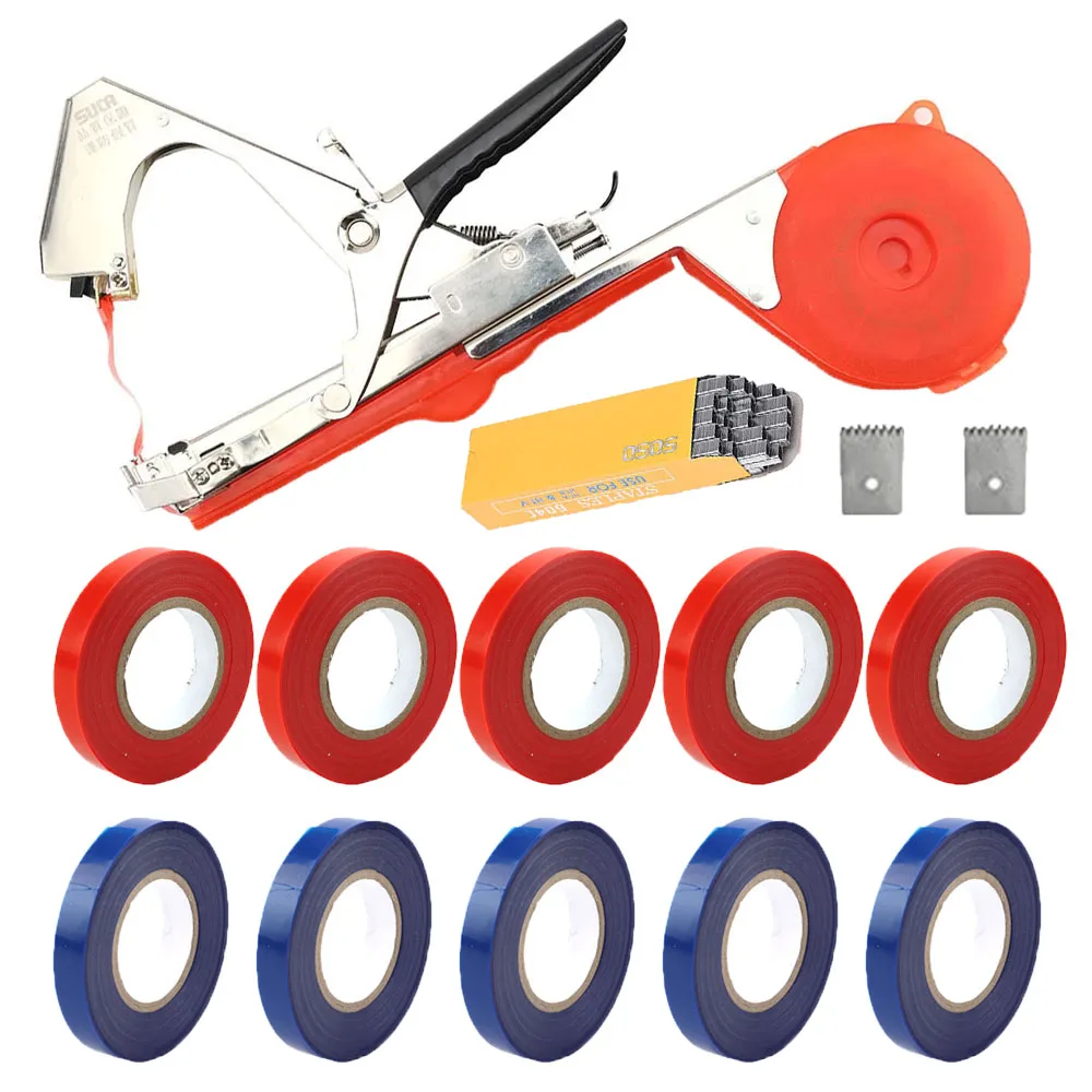 SI FANG Garden Plants Tying Machine Plant Branch Hand Tying Binding Machine Minced Vegetable Tapetool 5 Rolls Tapes Garden Tools