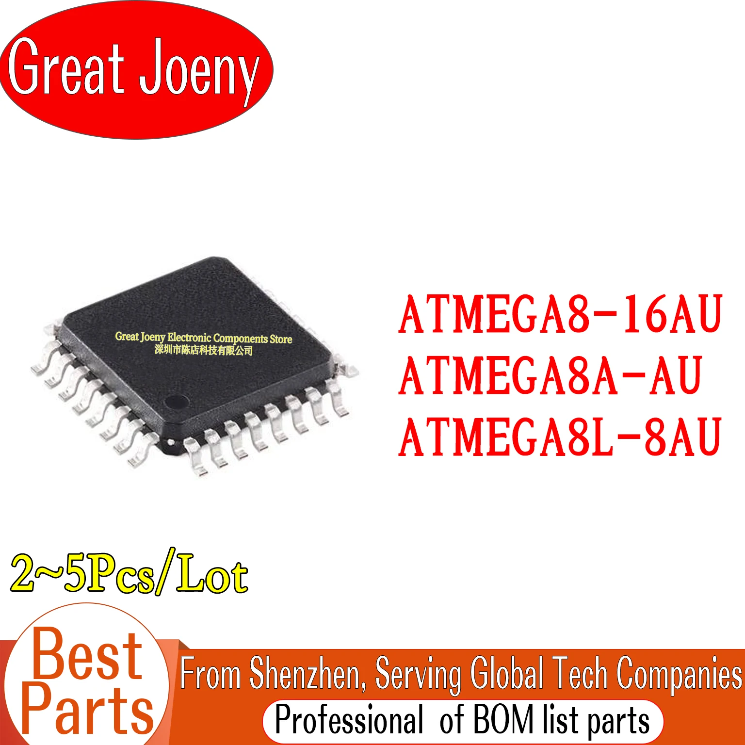(2-5piece)100% New ATMEGA8-16AU ATMEGA8A-AU ATMEGA8L-8AU ATMEGA8 16AU ATMEGA8A AU ATMEGA8L 8AU QFP-32